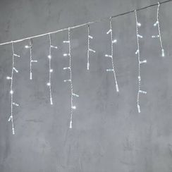 Светодиодная бахрома с колпачком 3,1*0,5 м., 120 холодных белых LED ламп, прозрачный провод ПВХ, IP65, LTC (PIL120CAP-10-2W)