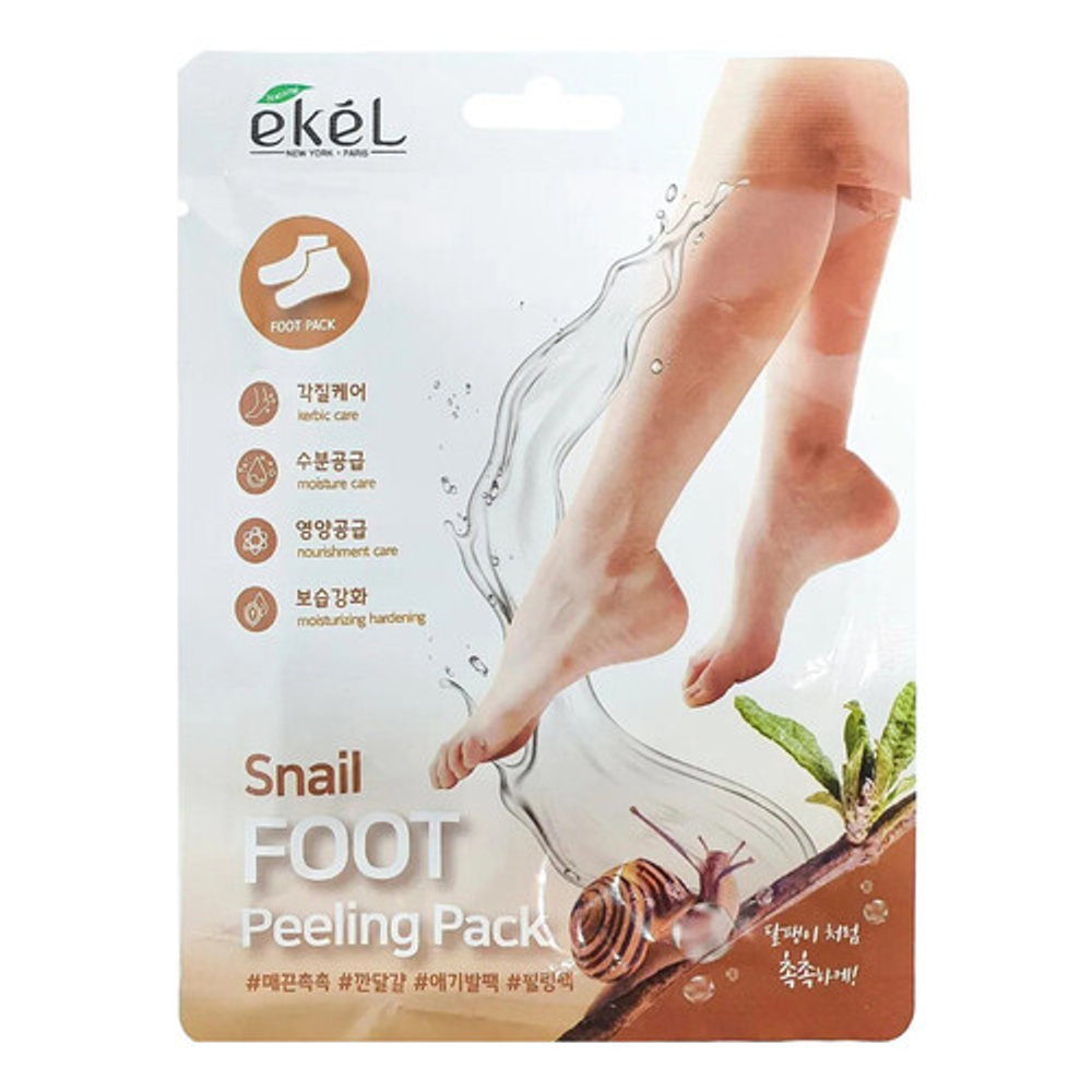 Пилинг-носочки с муцином улитки Ekel Snail FOOT Peeling Pack, 1 шт