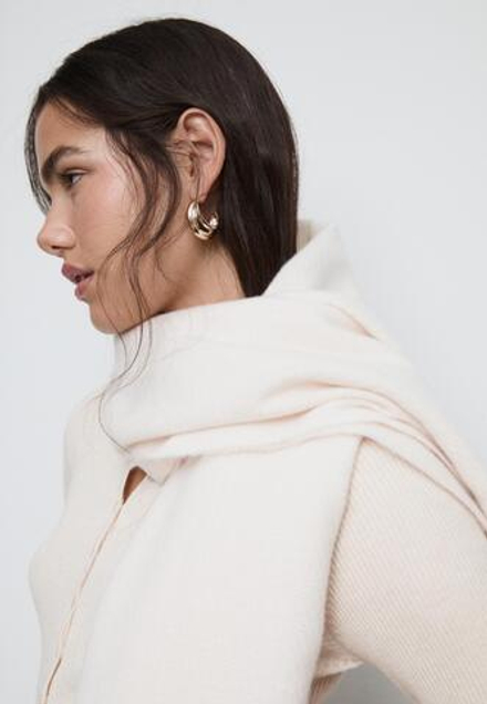 STRADIVARIUS Шарф из начесаных ниток, экрю