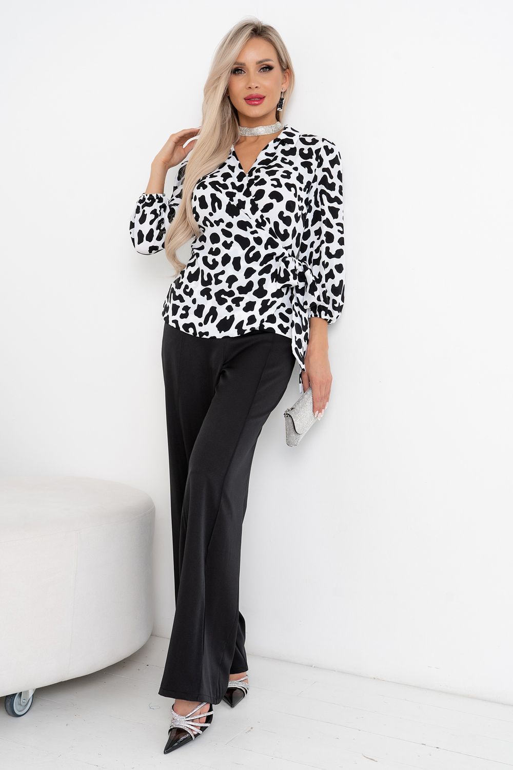 Костюм брючный Домино (черный/белый) Кбр11-38 Nikol (Акция)