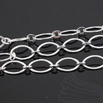 Цепочка (Юж. Корея). родиевое покрытие, звено 10*16 мм и 5,5*6,5 мм, цена за 10 см