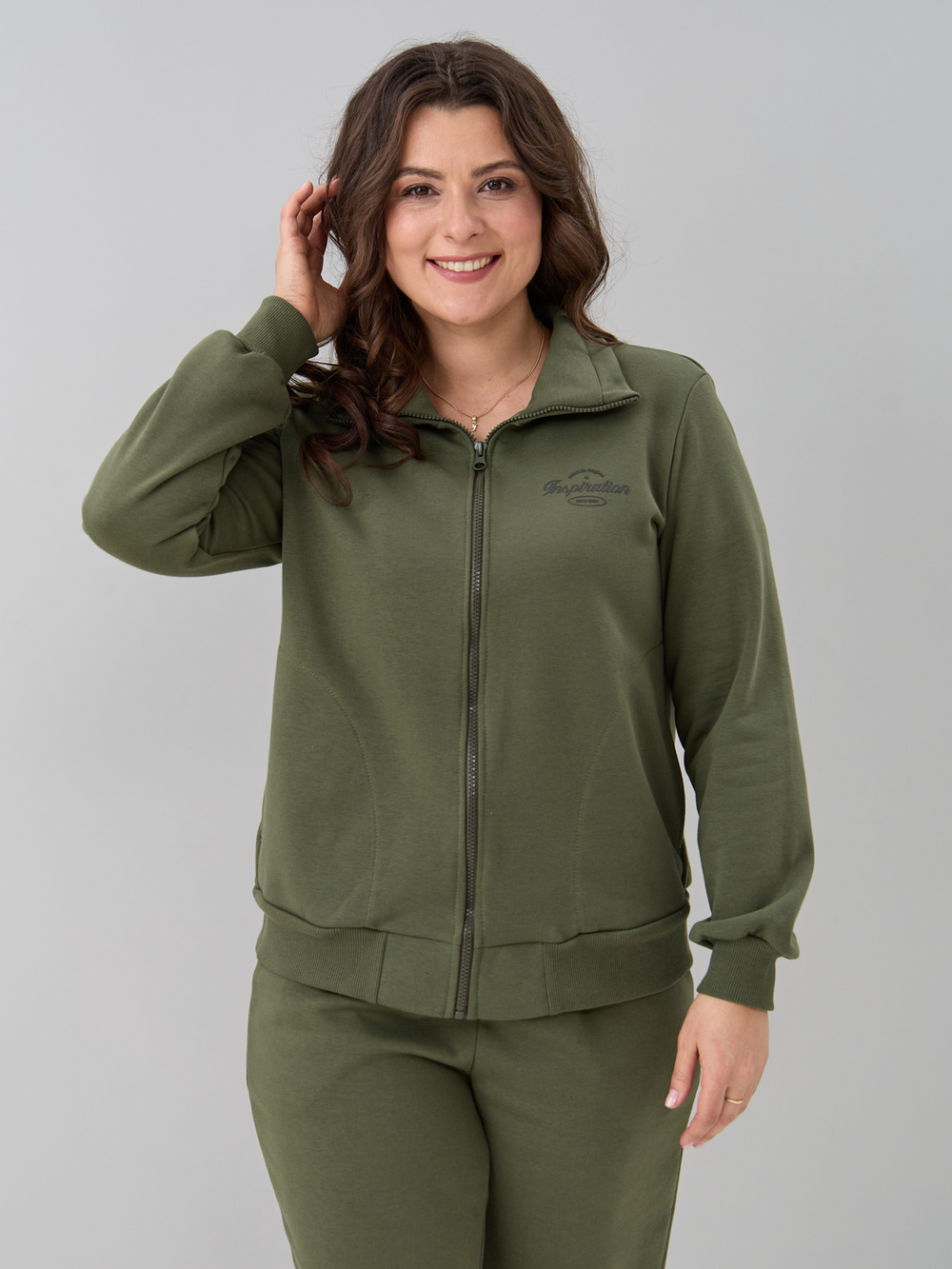 Костюм с брюками КБфп-584/светлый-хаки-п