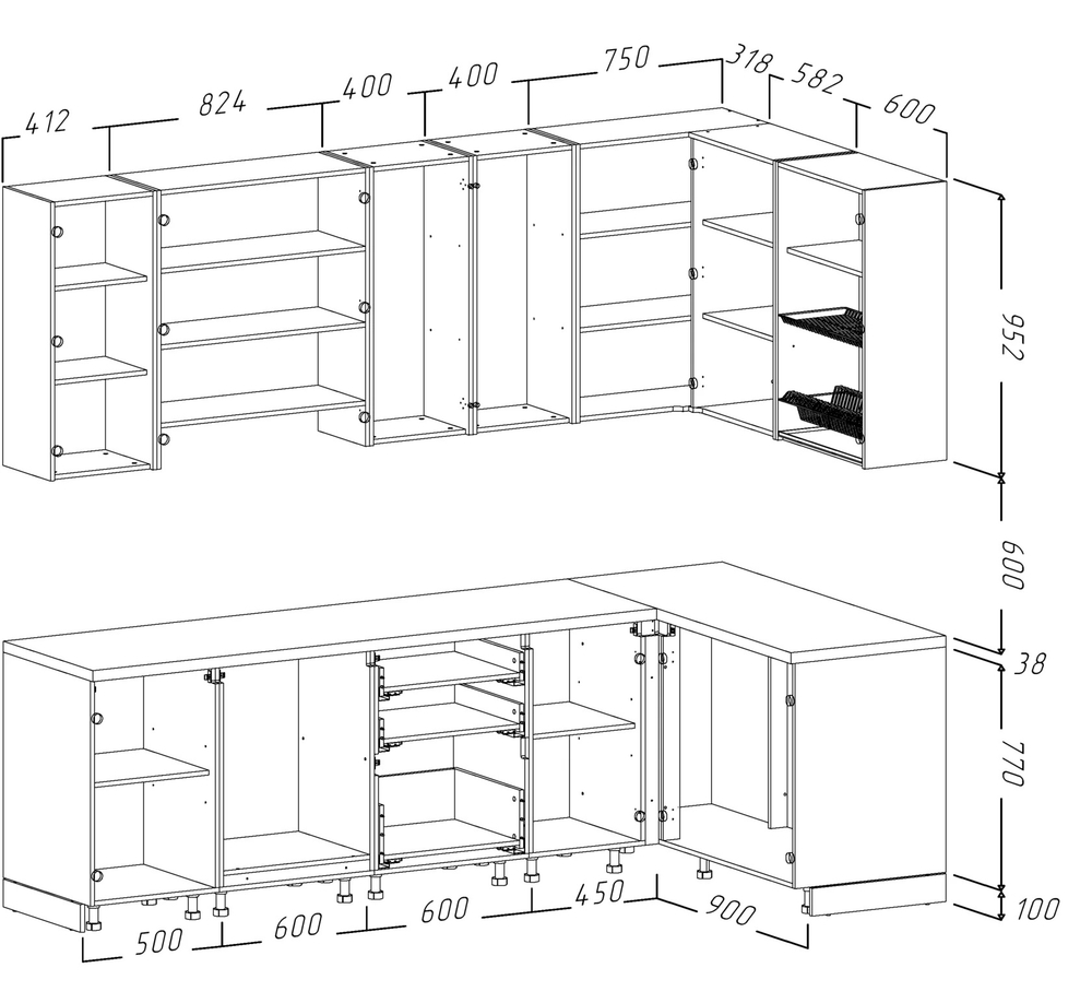 Милагро (Заман) Набор мебели для кухни угловой