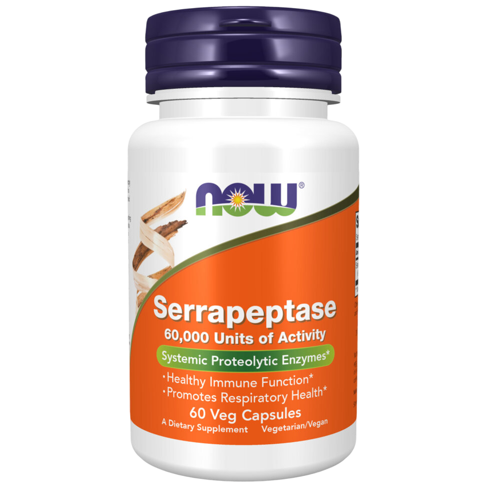 Now Foods Serrapeptase 60000 SU 60 veg capsules , Серрапептаза