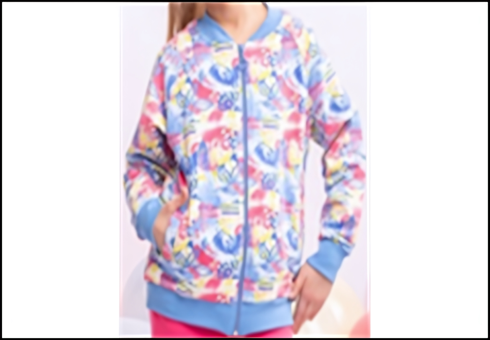 Бомбер для девочек мультиколор р-р 104 0045/1_ЛС22