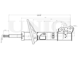 Амортизатор газовый задней подвески правый UNIO SAB-10295