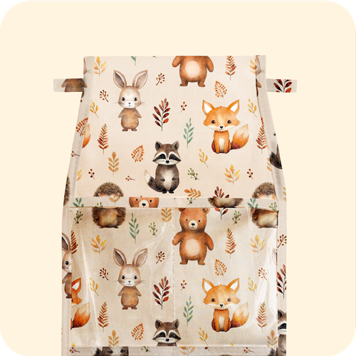 Кармашки для детского сада на липучке. Лес принт