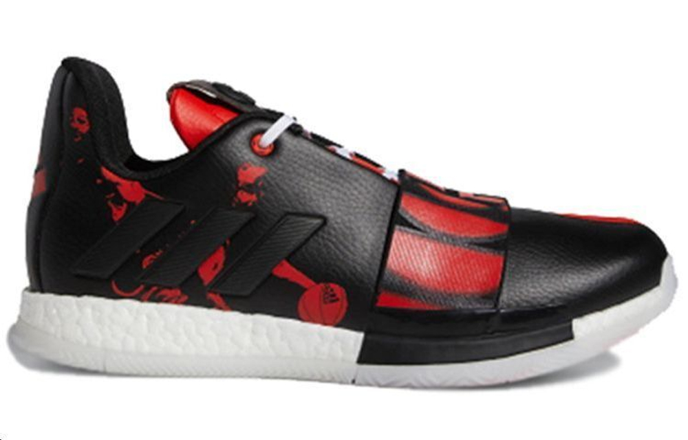 Adidas Harden Vol.3 Geek Up Harden leather shock absorption non-slip low-top basketball shoes men's black and red