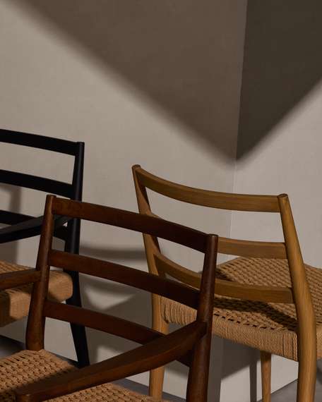 Analy Стул из массива дуба с натуральной отделкой и сиденьем из 100% веревки