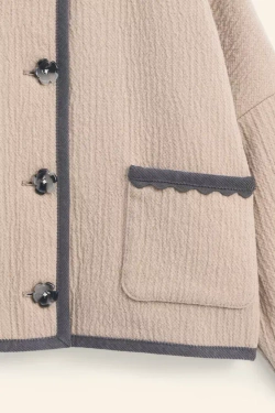 ZARA ШЕРСТЯНАЯ КОРОТКАЯ КУРТКА - LIMITED EDITION, БЕЖЕВЫЙ