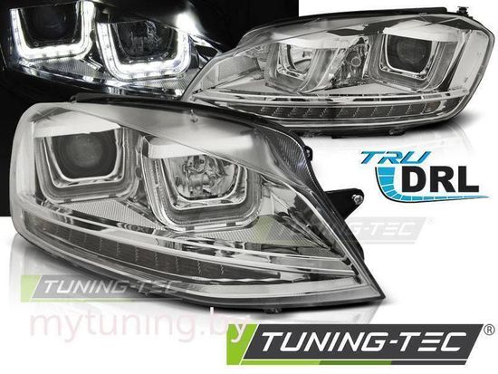 Передние фары U-Type для Volkswagen Golf VII (12-...) Chrome