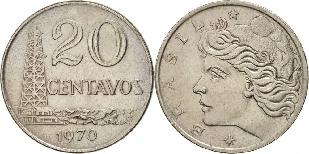 Бразилия 20 сентаво, 1970 Вышка XF