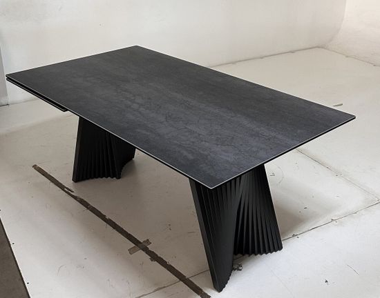 Стол YOAKIM 180 цвет 1704 Темно-серый мрамор, керамика / Темно-серый каркас