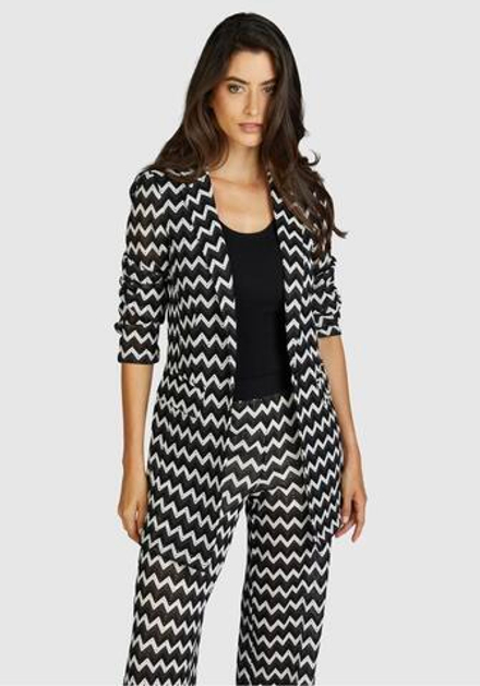 Жакет MARC AUREL 3819 черно-белый вязка