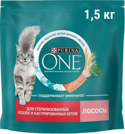 Purina ONE для Стерилизованных кошек с Лососем 1.5кг.*6