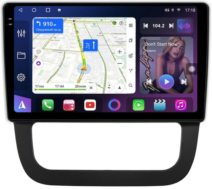 Магнитола для Volkswagen Jetta 5 2005-2010 (климат 2) - FarCar S500-TS10 монитор 10.36" QLED на Android 14, Быстрая, CarPlay, 4G SIM-слот
