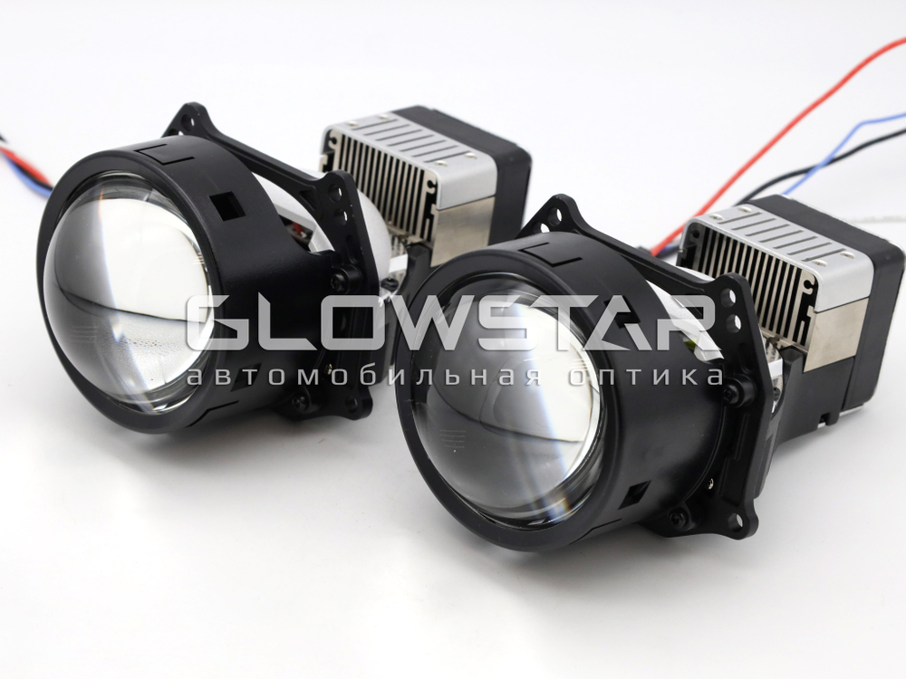 Билед модули Aozoom A7 Laser (Гарантия 30 дней), 3.0 дюйма, 2 чипа + Лазер, 5500K, 12V, 90W/100W, крепление 3R (комплект, 2шт)