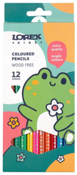 Карандаши 12цв. "Kids" трехгран. корп. пластик карт.уп. (LOREX)