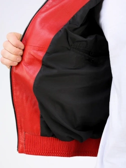 Куртка кожаная натуральная с капюшоном