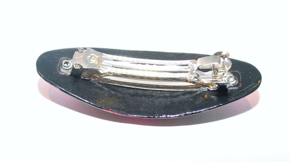 Заколка с ручной росписью Палех "Птички" №2