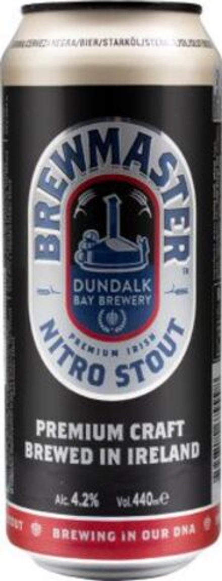Пиво Брюмастер Премиум Айриш Нитро Стаут / Brewmaster Premium Irish Nitro Stout 0.44 - банка