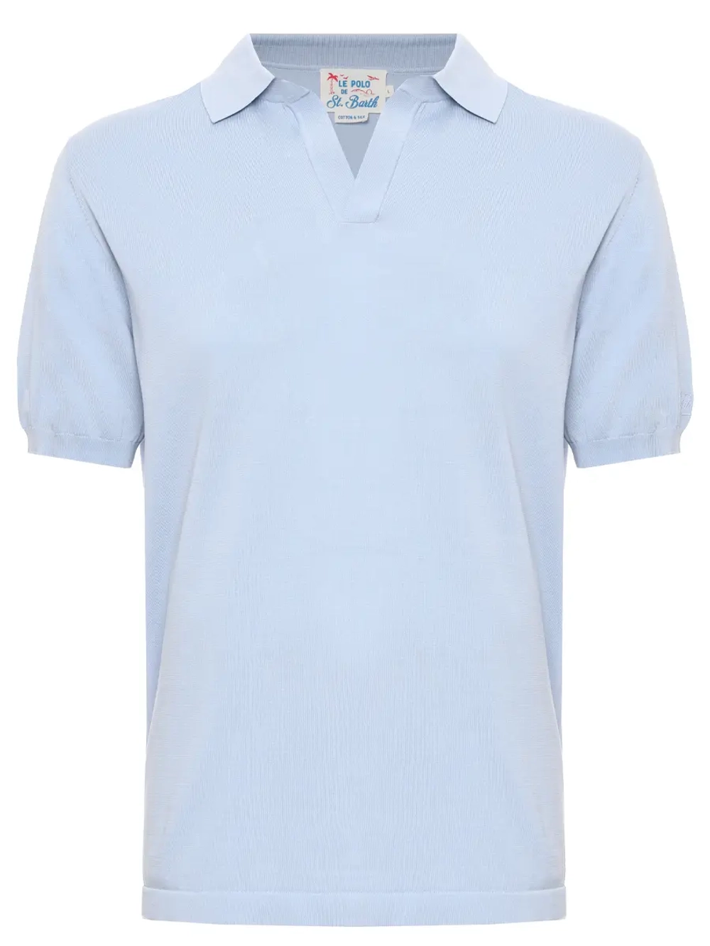 Поло Saint Barth Sloan голубой шелк
