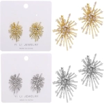 Серьги из гиппоалергенного металла со стразами «ПАЛУМНА», элли, цвет золото и серебро, 2,4*1,9см