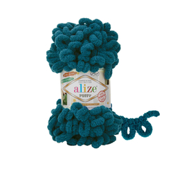 Пуффи (Puffy) пряжа Alize 100%микрополиэстер 5х100г/9,2 м 985 мор.волна
