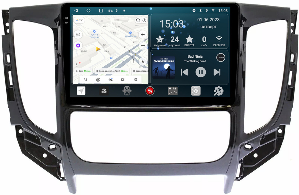 Магнитола для Mitsubishi L200 5 2015-2019 (климат), Pajero Sport 3 2016-2023 (МКПП), FIAT Fullback - RedPower 424 Android 10, QLED+2K, ТОП процессор, 6Гб+128Гб, CarPlay, SIM-слот