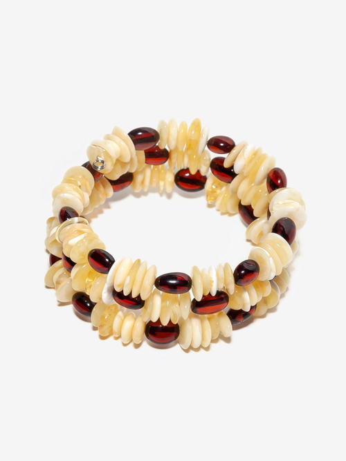 Браслет из цельного янтаря на гибкой проволоке. Калининградский натуральный янтарь