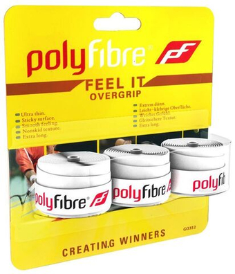 Теннисные намотки Polyfibre Feel It Overgrip 3P - белый