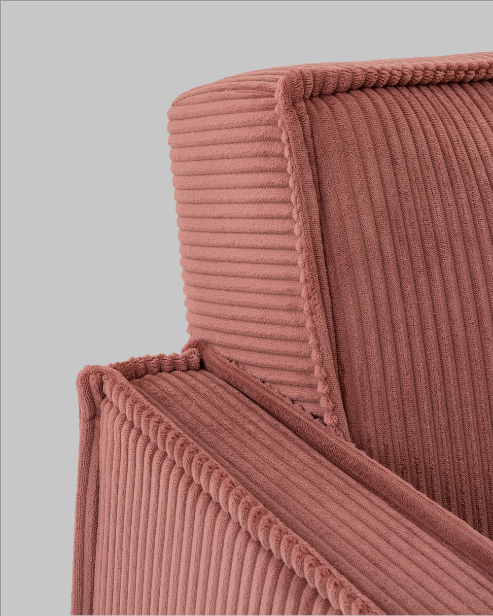 Диван прямой Кассель велюр рельефный коралловый