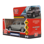 Модель ин. мет. "Hummer h2" 12см, открыв. двери, темно-серый в коробка HUM2-12-GY (Технопарк)