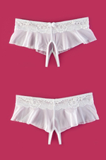 Белые контактные трусики-юбочка ML (46-48) (Цвет: белый)
