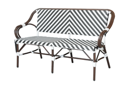 "Кабри" диван двухместный из искусственного ротанга, цвет черно-белый