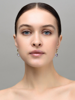 Серьги "Amour" gold с аметистом (без блина)