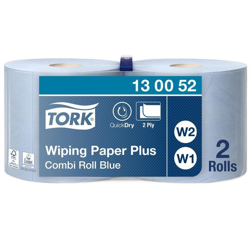 Материал протирочный рулонный Tork Advanced Wiper 420 Blue W1 Performance 130052 2 слоя 24 см 255 м 750 листов 2 шт