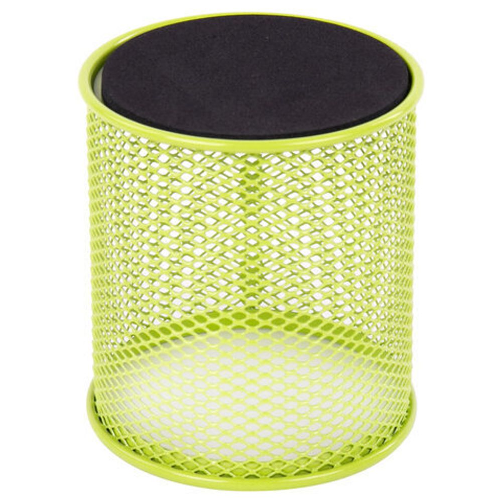 Подставка-органайзер BRAUBERG "Germanium", металлическая, круглое основание, 100х89 мм, светло-зеленая, 231982