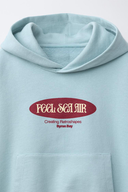 ZARA ХУДИ С ПРИНТОМ «СЕРФИНГ», НЕБЕСНО-ГОЛУБОЙ