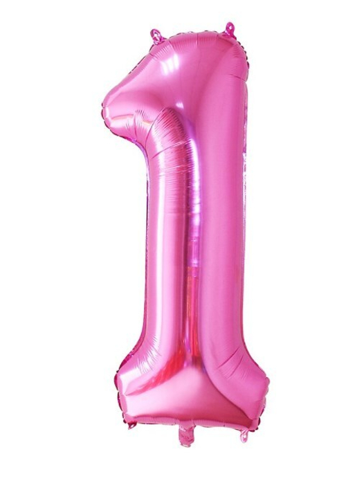Шар цифра №1 Розовый