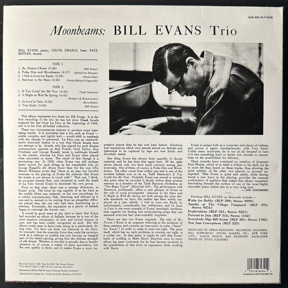 The Bill Evans Trio ‎– Moon Beams (США 2009г.)