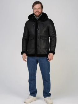 Дубленка зимняя куртка натуральная с капюшоном