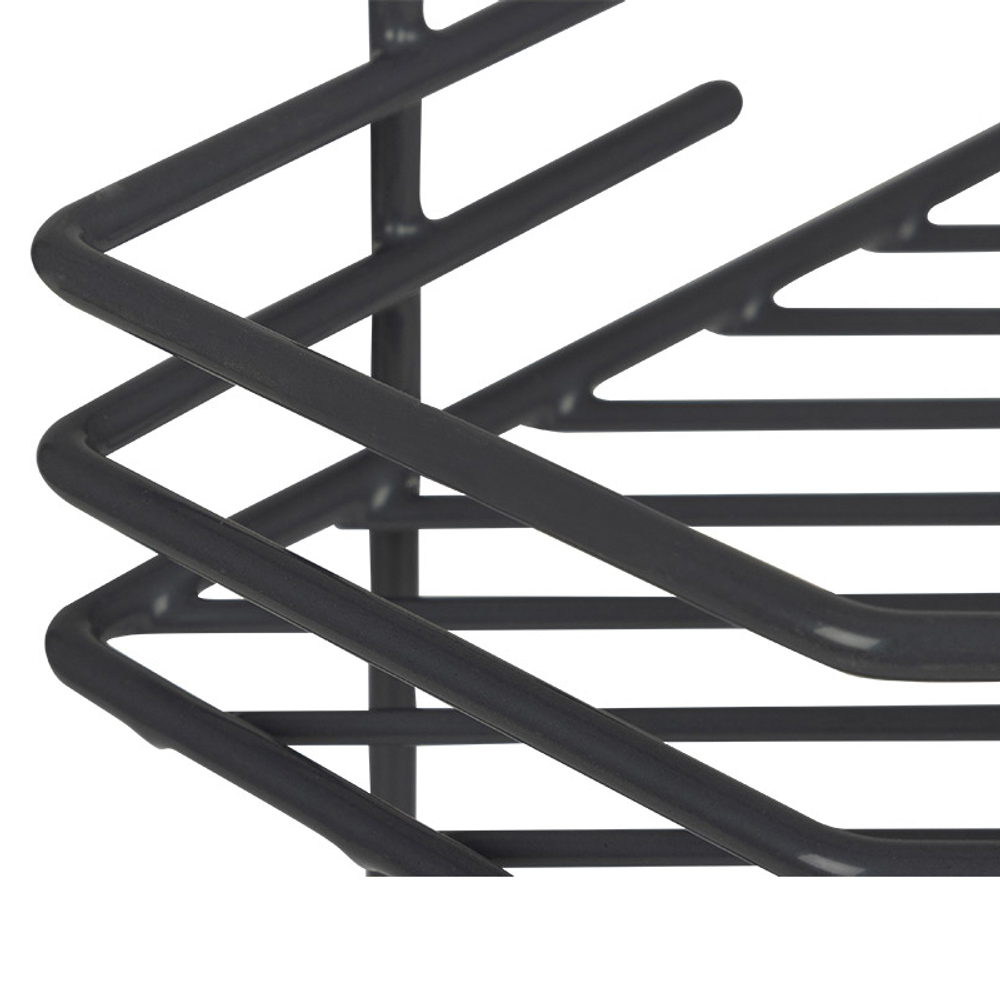 Полка 2-х ярусная угловая 20,5*20,5*31,5см, термопластичное покрытие графит