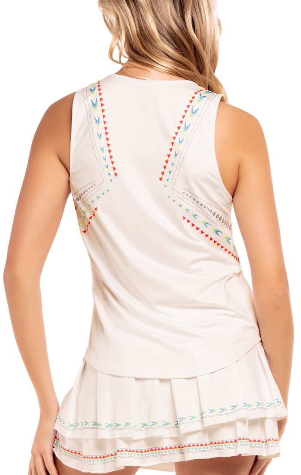 Женский топ теннисный Lucky in Love Desert Vibes Arrow Stripe Tank - white