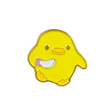 Значок металлический на одежду/Пин.  Утка с ножом