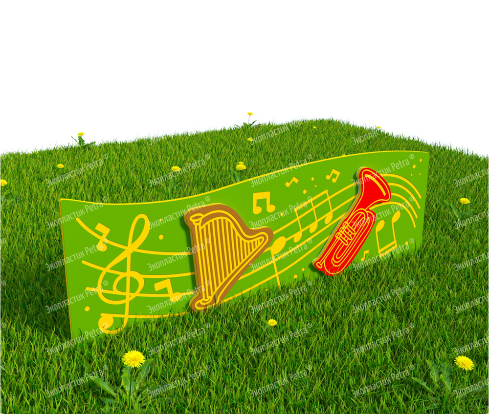 Забор уличный из экопластика Музыкальные инструменты