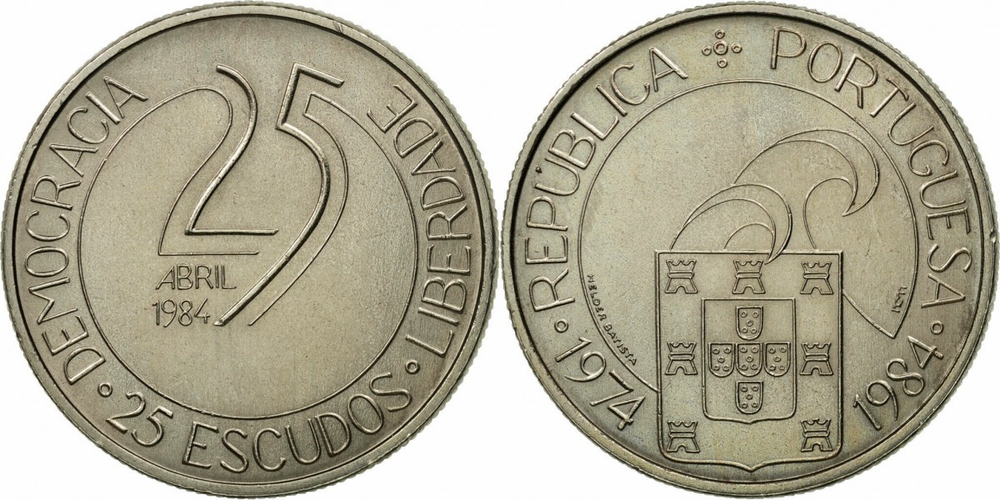 Португалия 25 эскудо, 1984 10 лет Революции