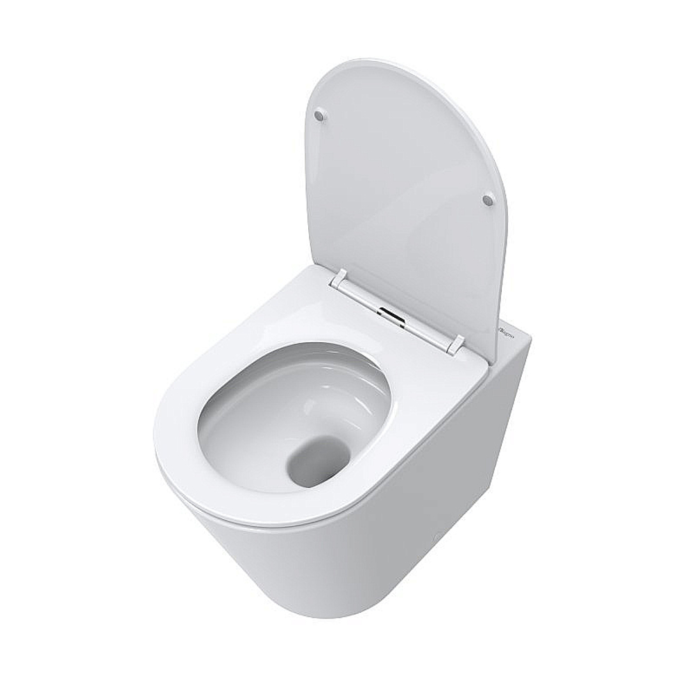 Унитаз приставной напольный BelBagno Flay-Tor BB1003CB-TOR/SC белый, безободковый, с крышкой микролифт, слив-торнадо