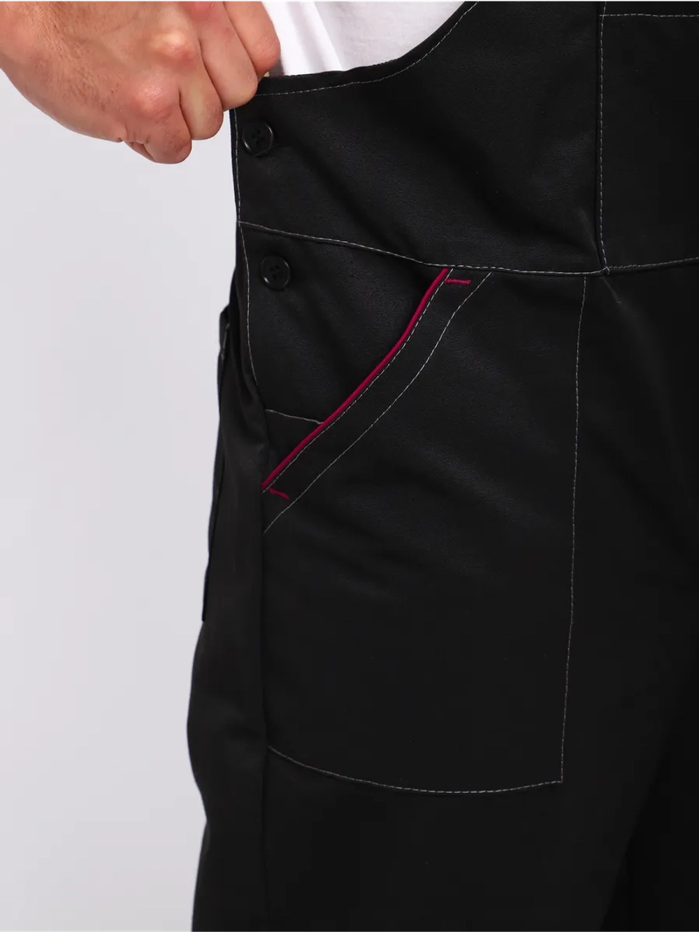 Полукомбинезон рабочий Гигант штаны на лямках черный молния