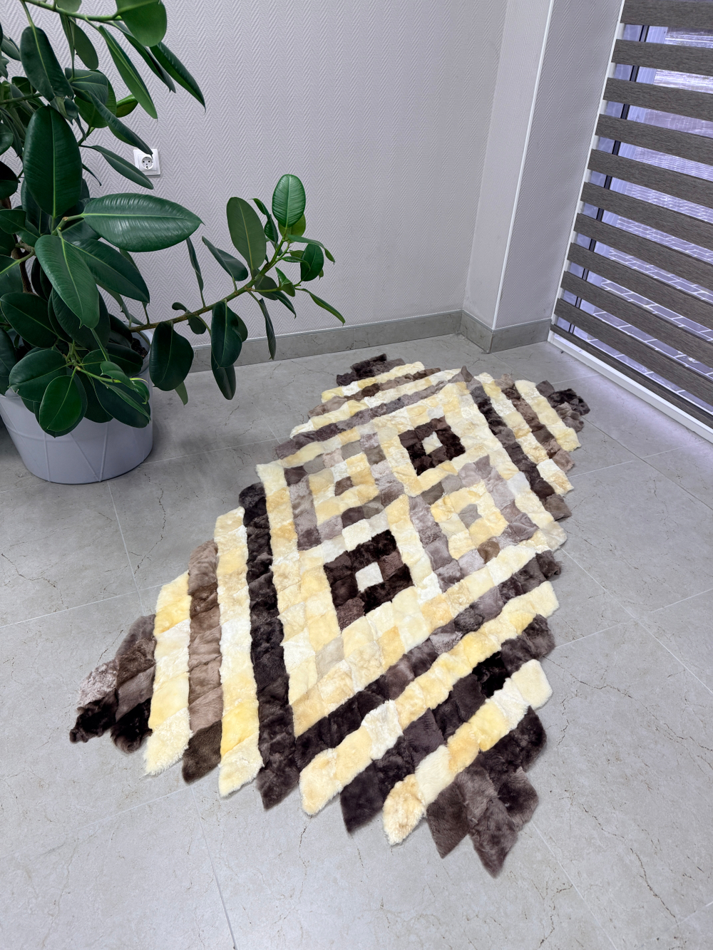 Покрывало меховое ковер из шкуры овчины